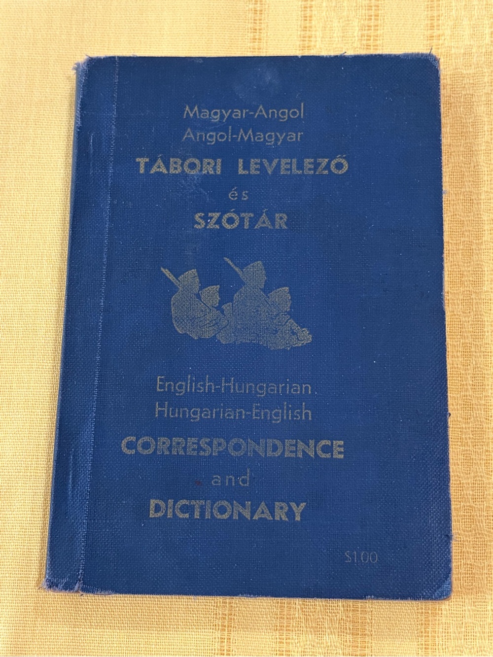 Vintage WWII Verhovay Hungarian Dictionary Signed